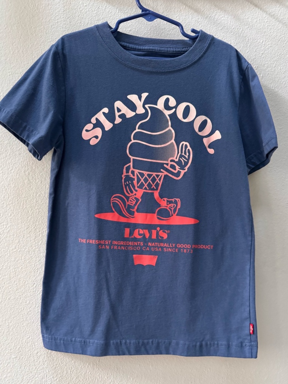 Levi's Navy Tee with Pink & Coral Ice Cream Graphic